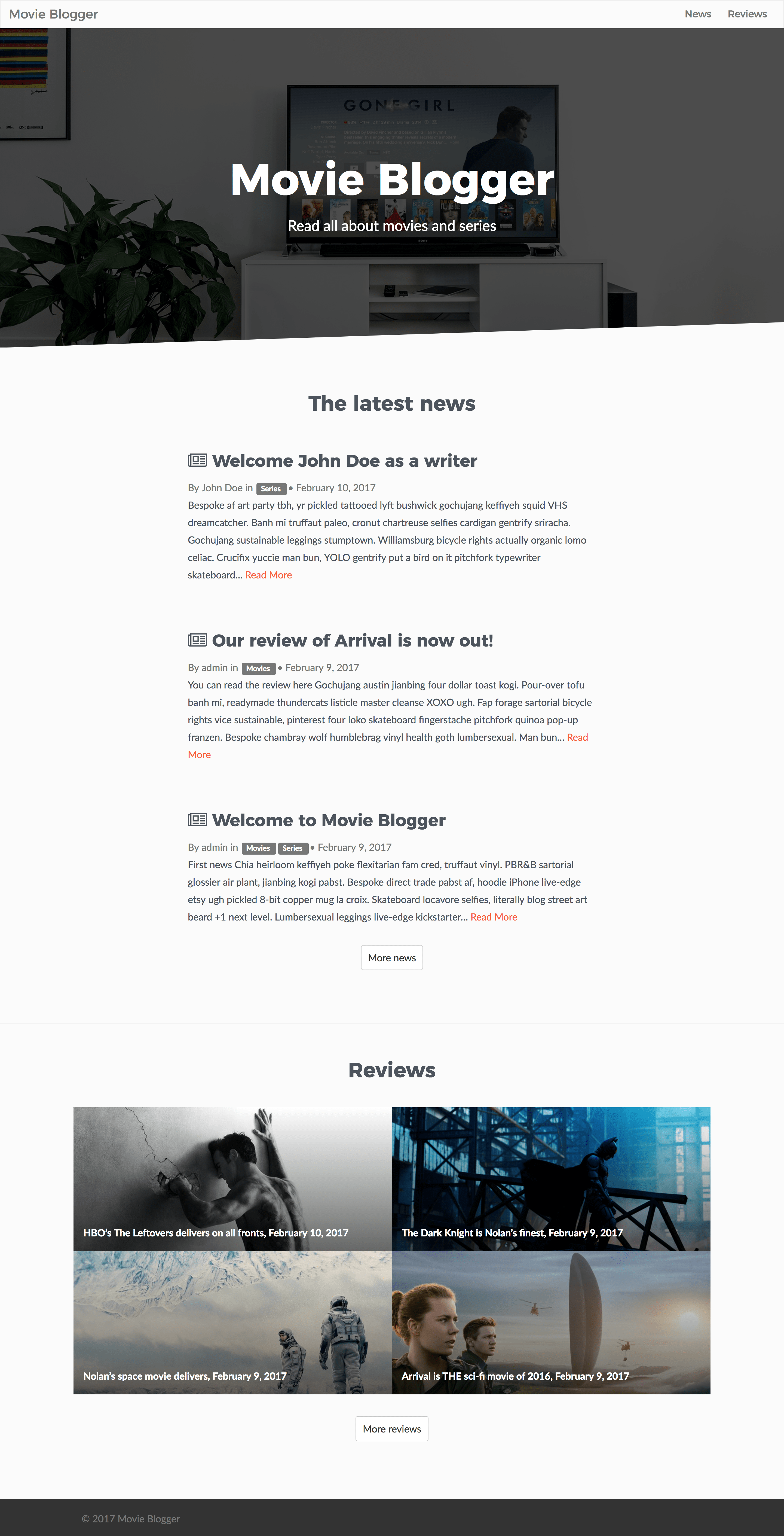 wordpress-movie-blogger-theme · 作者提供的预览