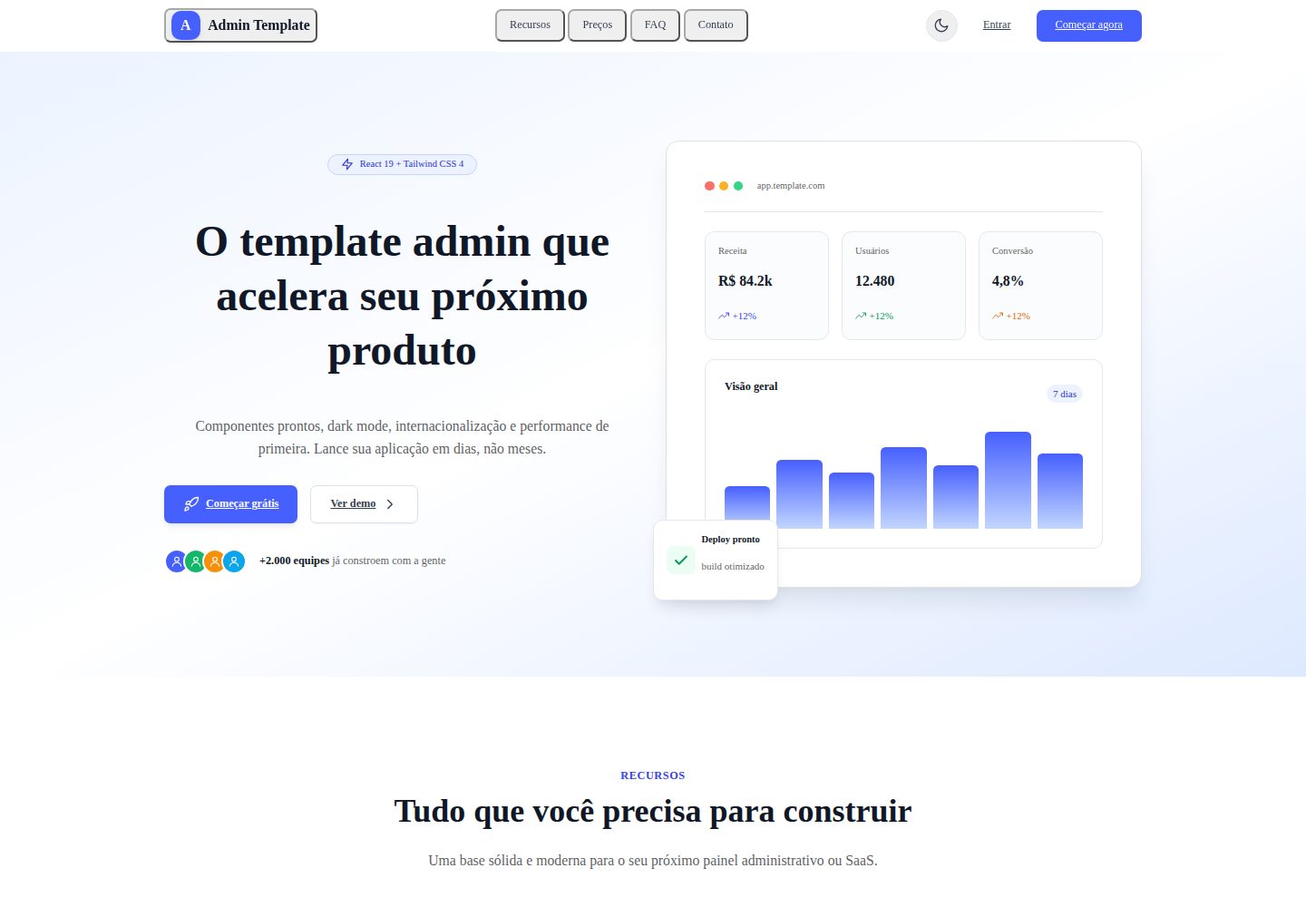 bootstrap-admin-react 网站模板截图