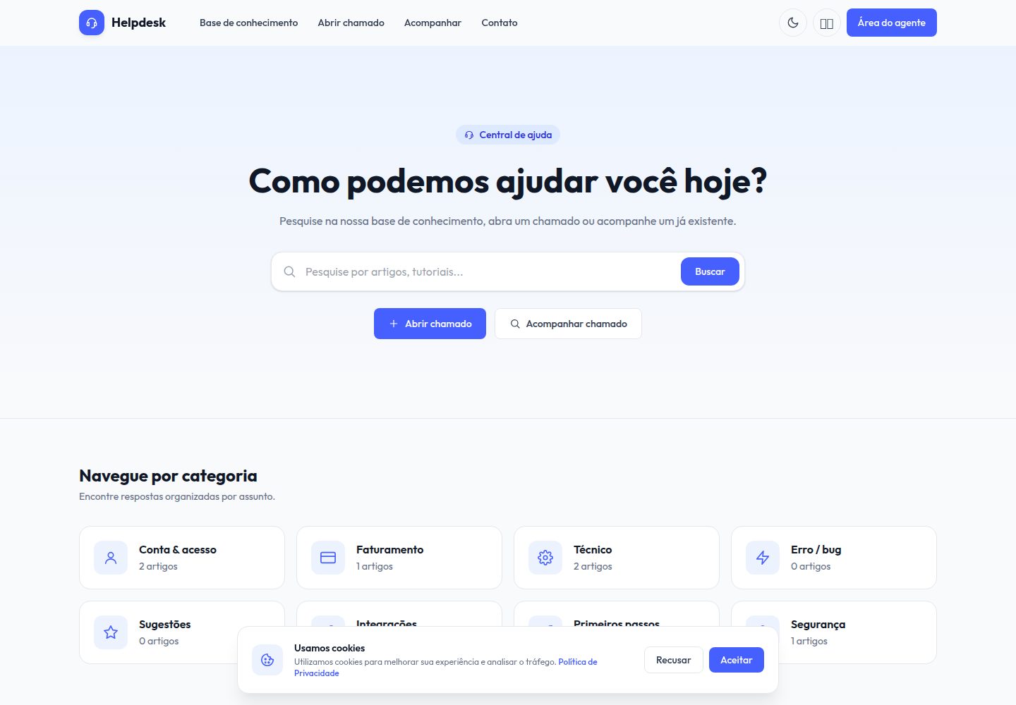 helpdesk-angular · Desktop homepage