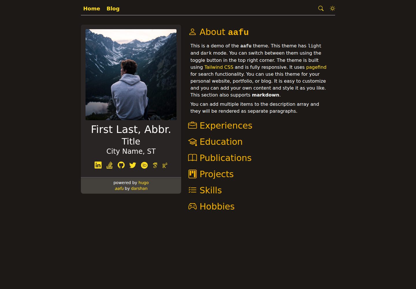 aafu 网站模板截图