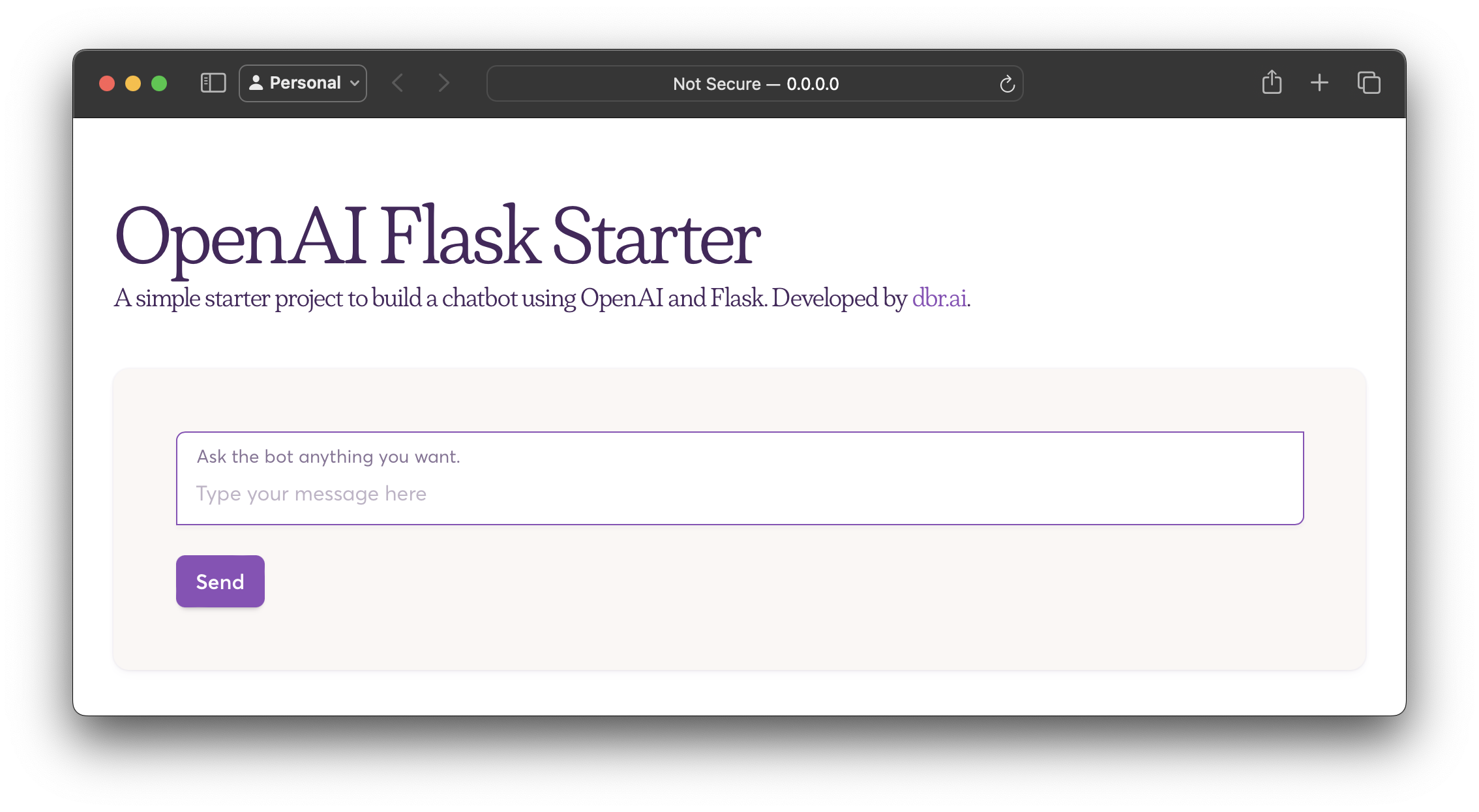 openai-flask-starter Website Template Screenshot
