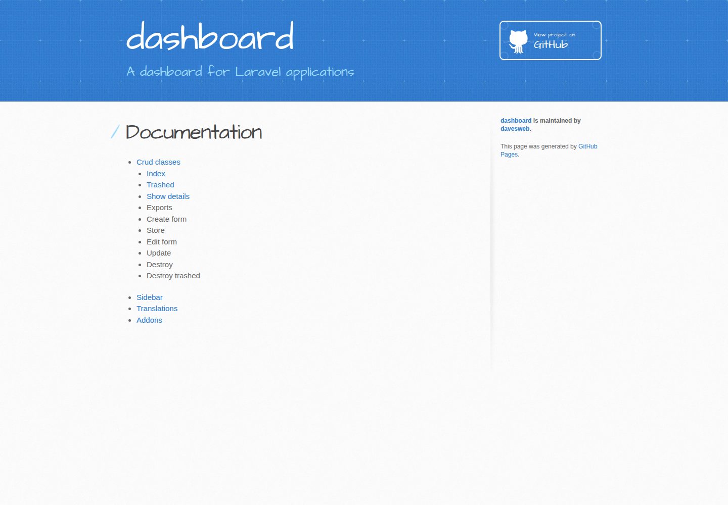 dashboard 网站模板截图