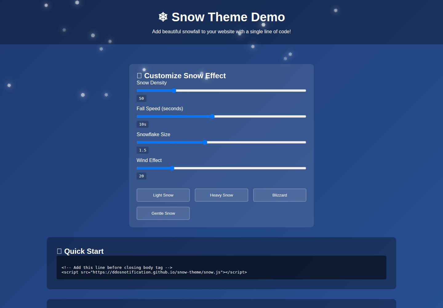 snow-theme 网站模板截图