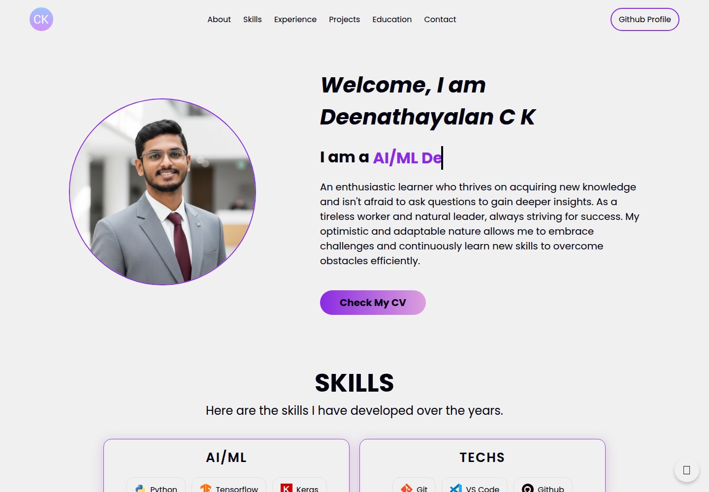 CK-portfolio 网站模板截图