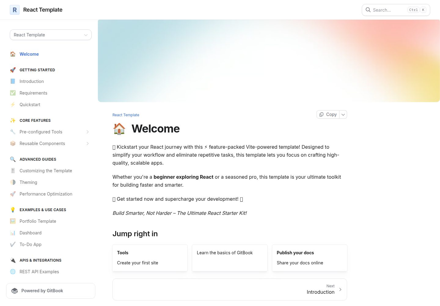 react-template 网站模板截图