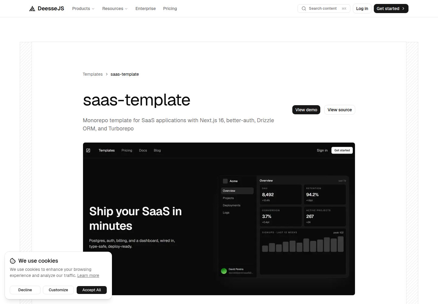 saas-template · 桌面端首页