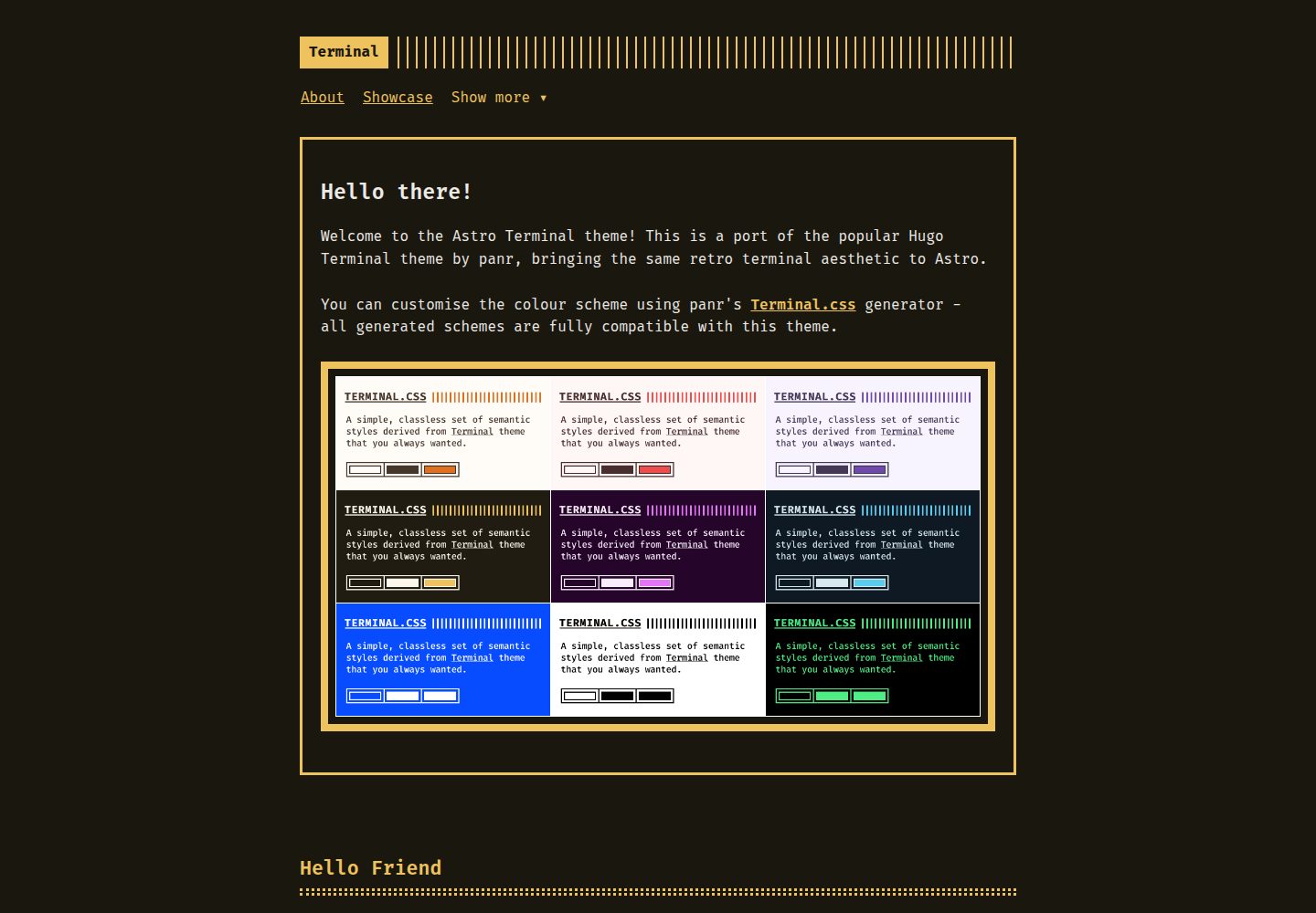 astro-theme-terminal 网站模板截图