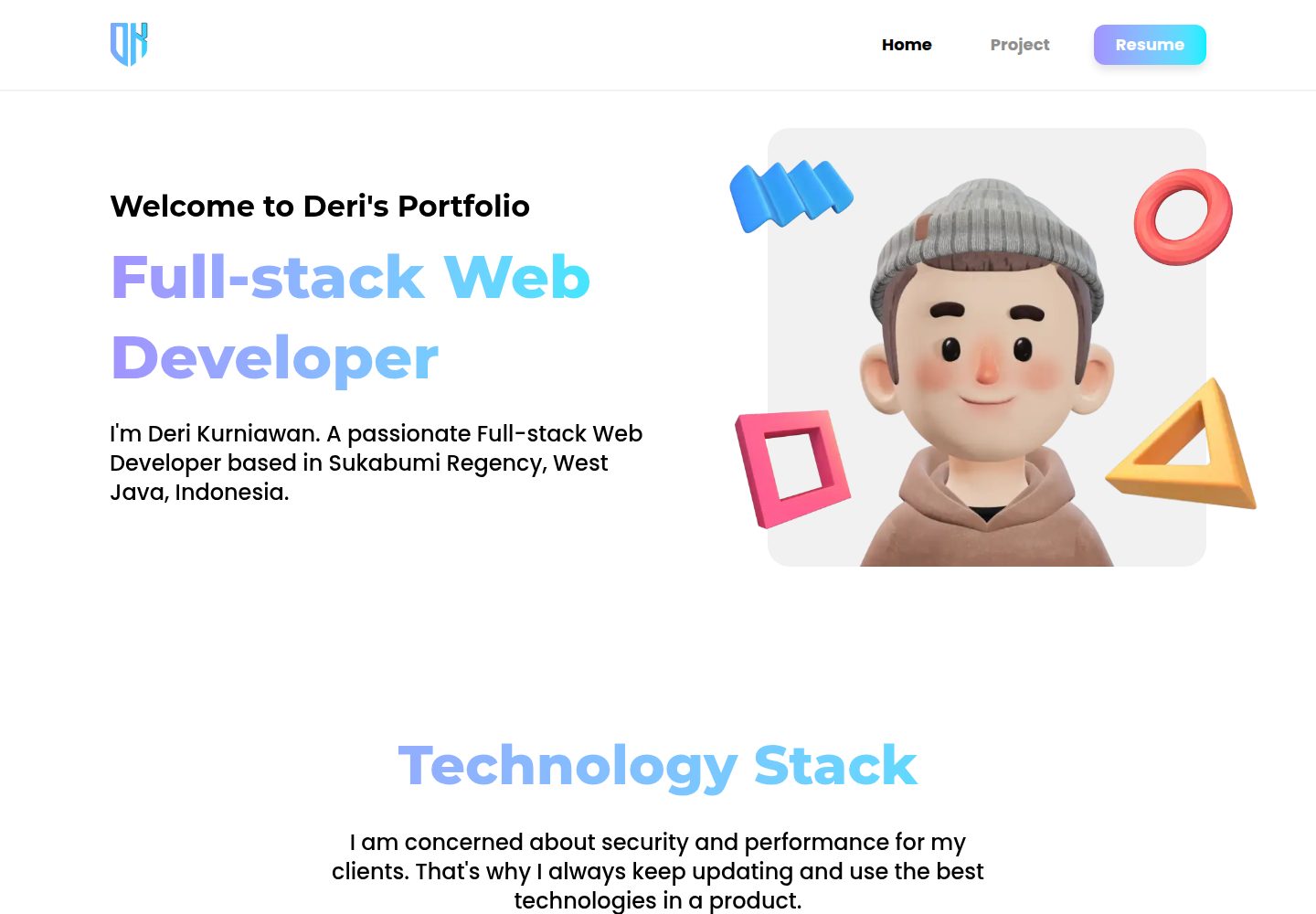 3d-portfolio 网站模板截图
