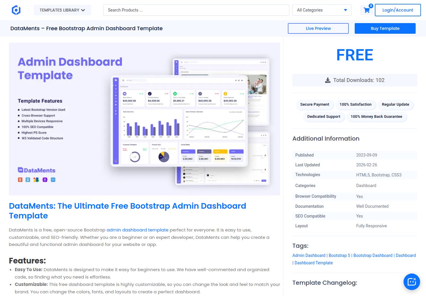 DataMents-Free-Bootstrap-Admin-Dashboard-Template · 桌面端首页