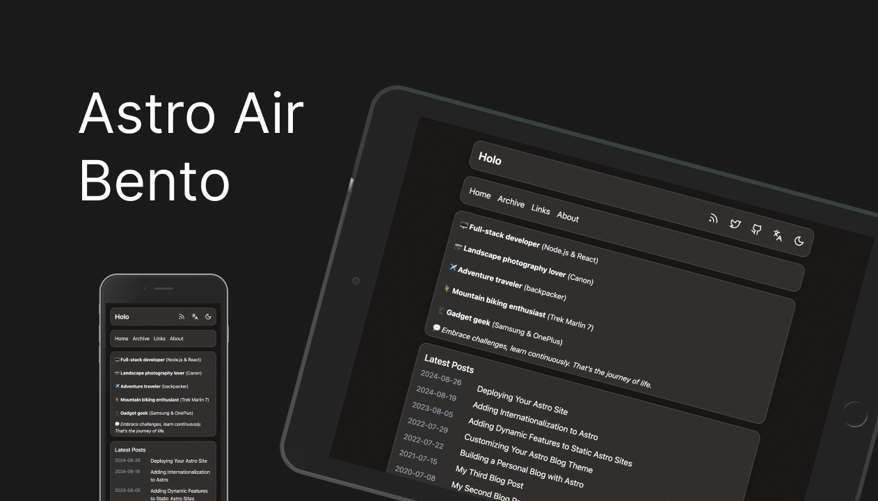 astro-air-bento 网站模板截图