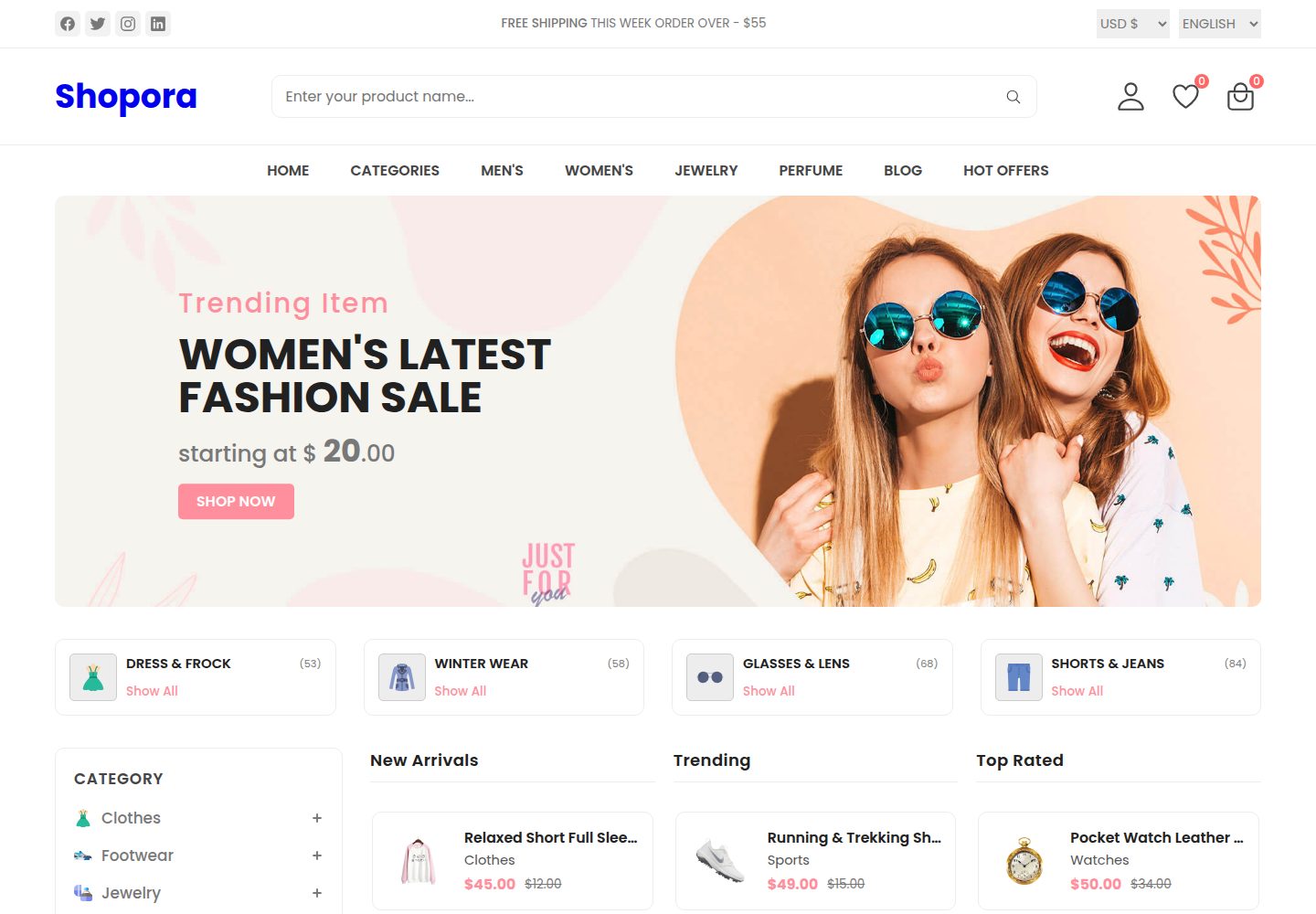 shopora-ecommerce- 网站模板截图