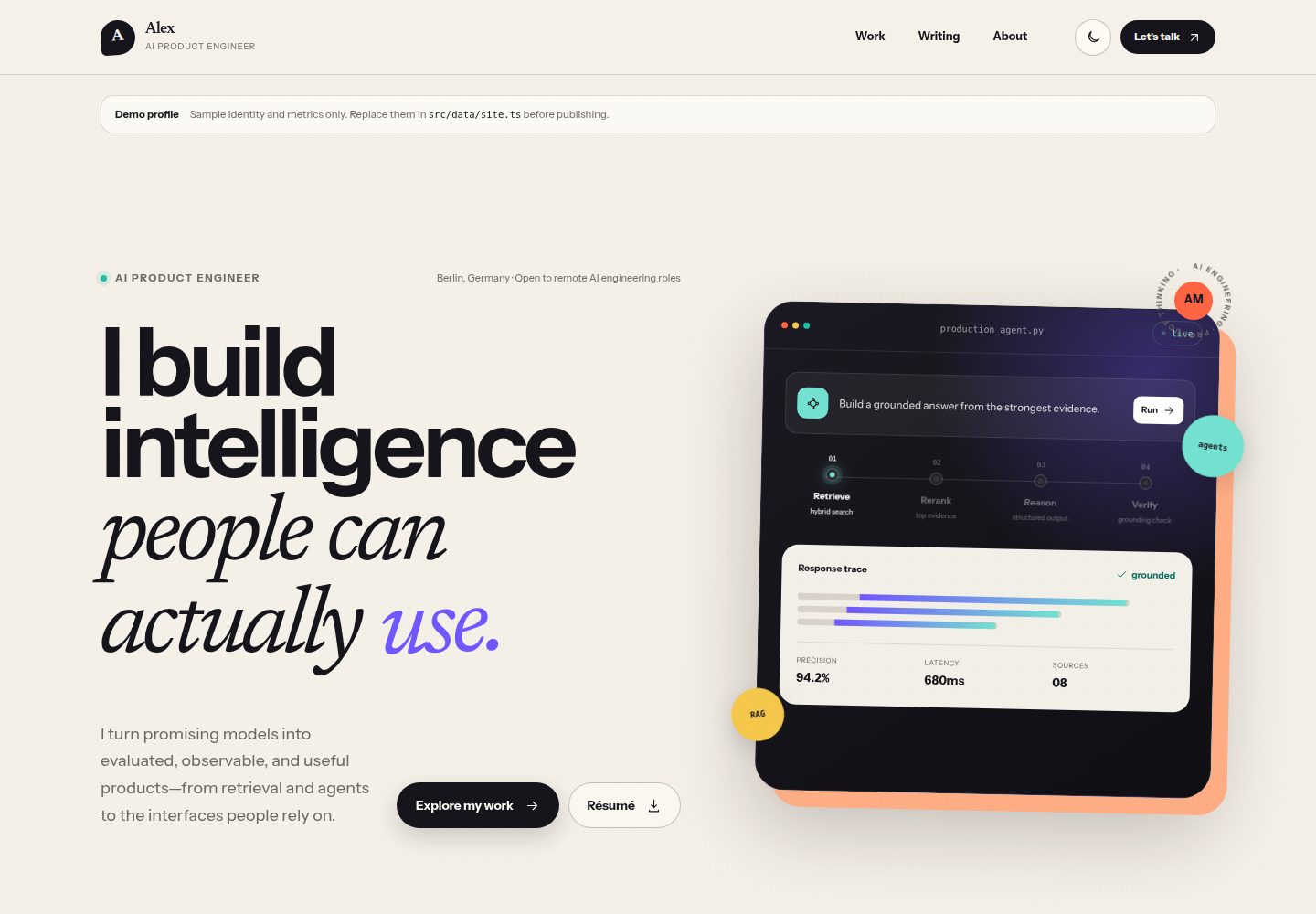 latentfolio 网站模板截图