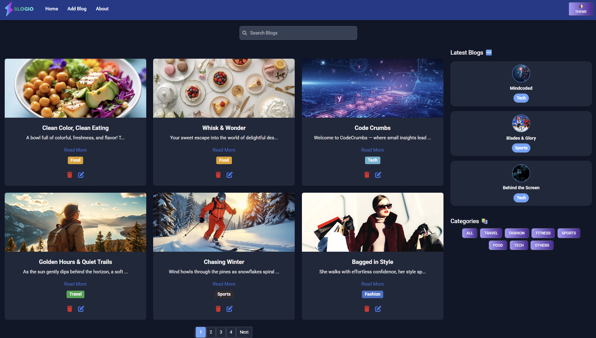 blogio-react 网站模板截图