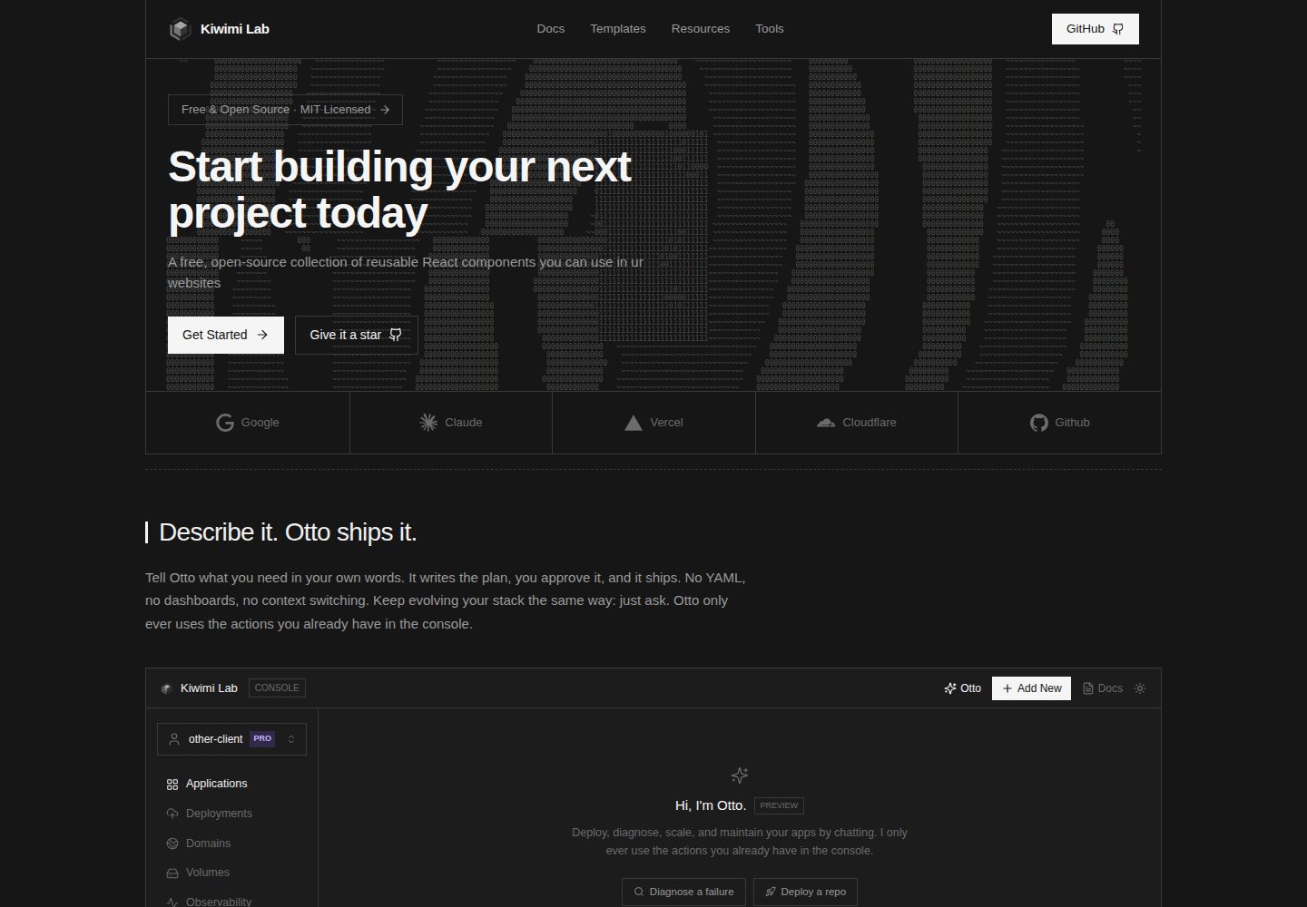 monorepo-template · Desktop homepage