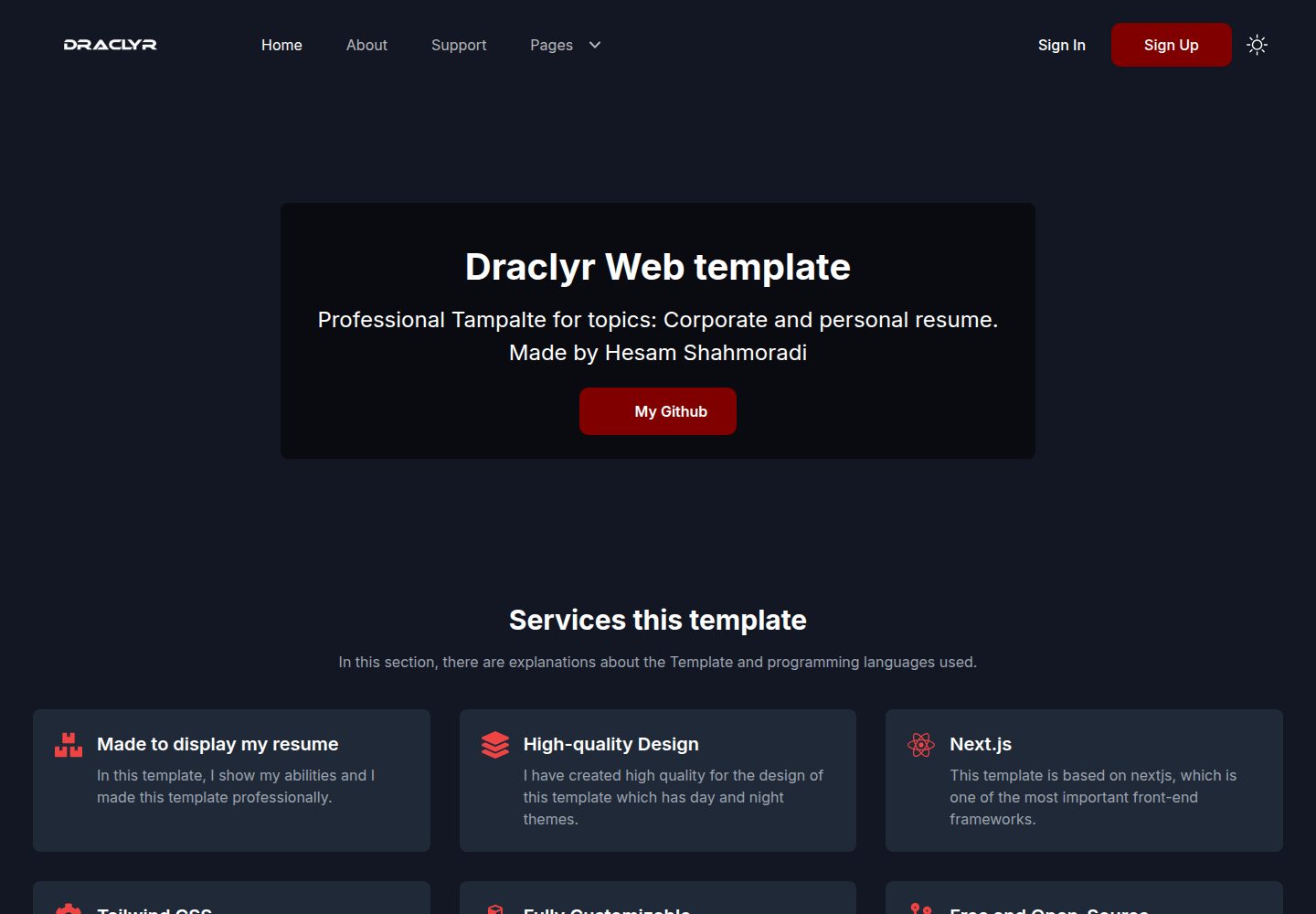 Idraclyr 网站模板截图