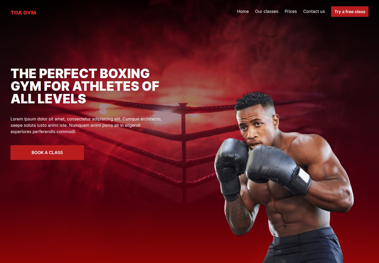 boxing-website · Desktop homepage