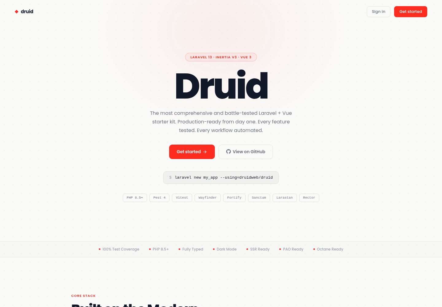 druid · Desktop homepage