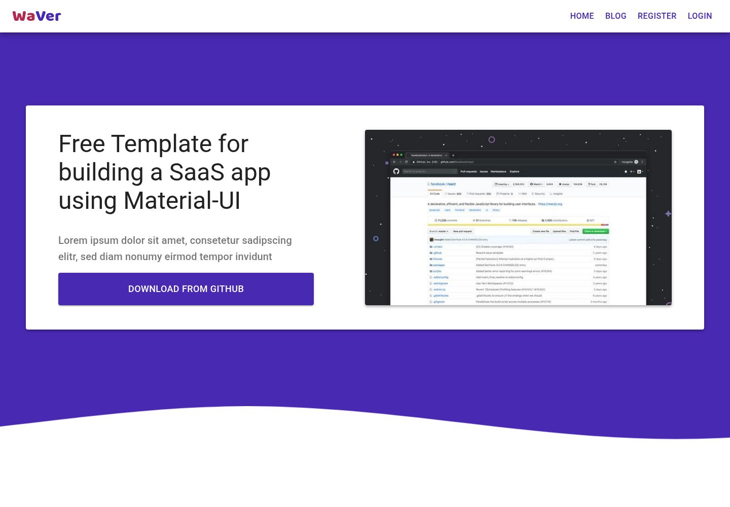 react-saas-template 网站模板截图