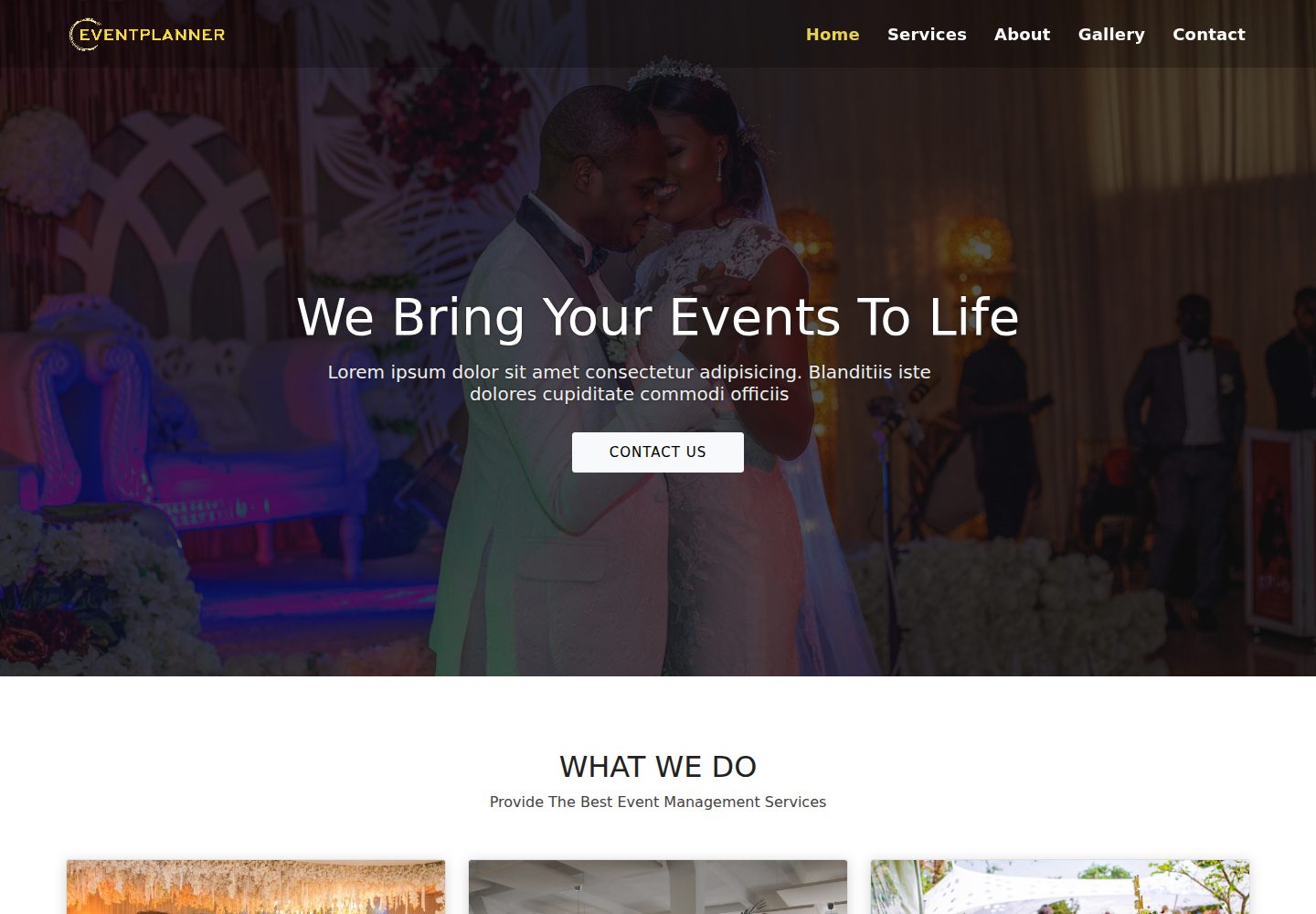 EventPlanner 网站模板截图