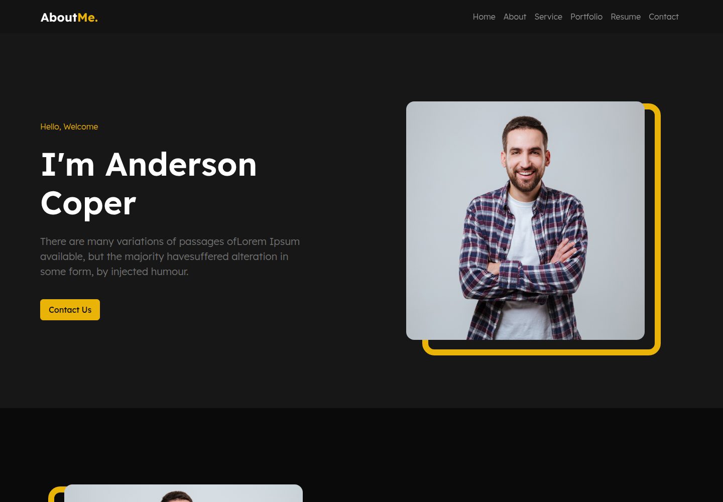 about-me-personal-portfolio-website-template 网站模板截图