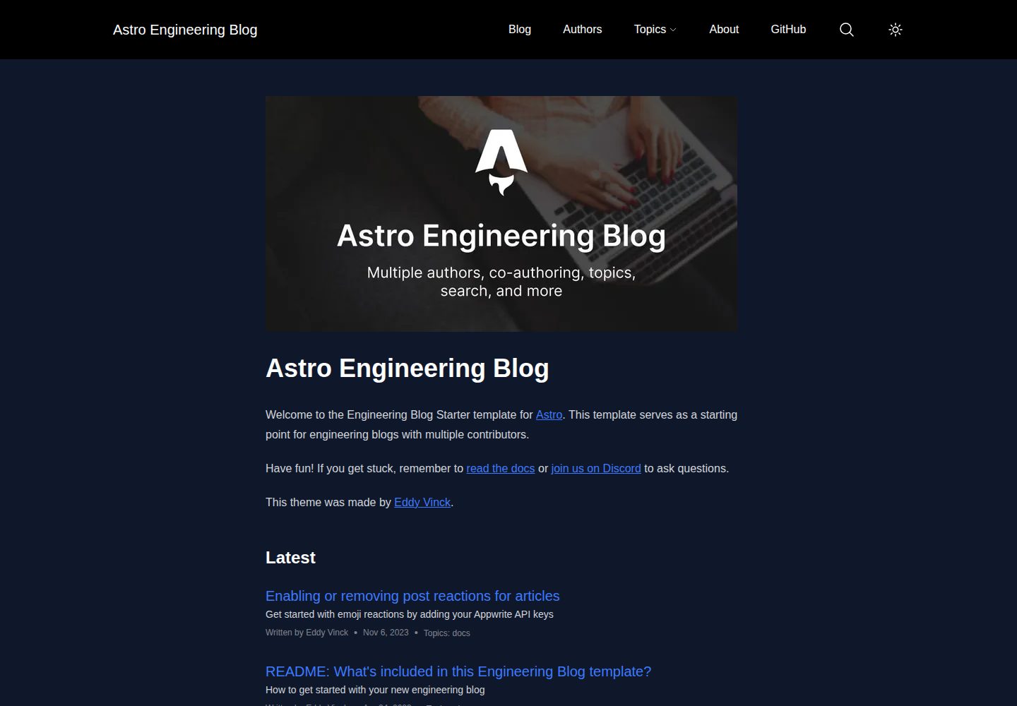 astro-engineering-blog 网站模板截图