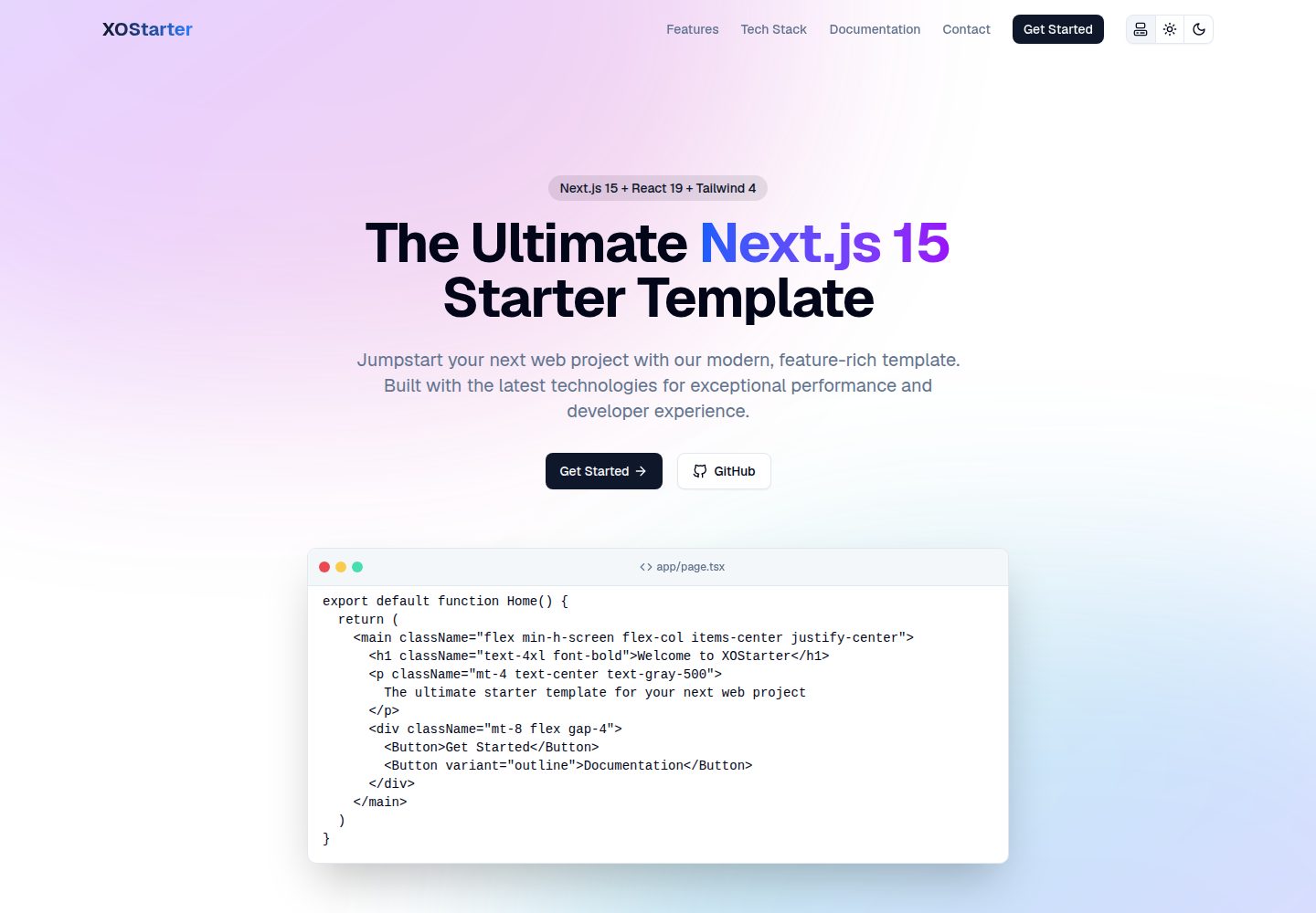 xostarter · Desktop homepage