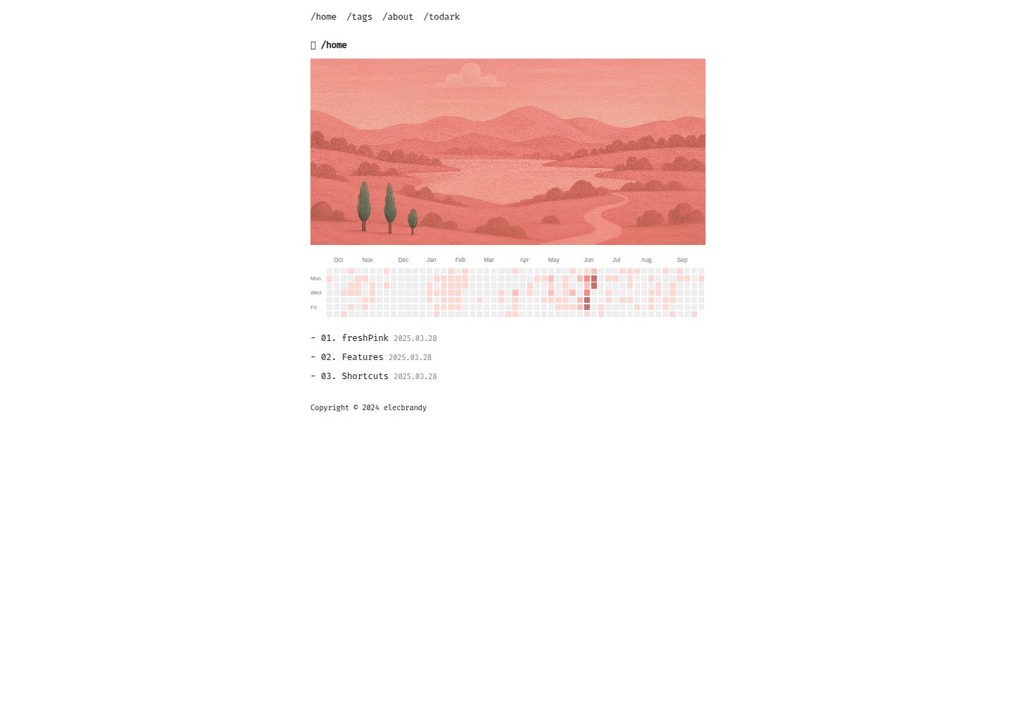 freshpink 网站模板截图