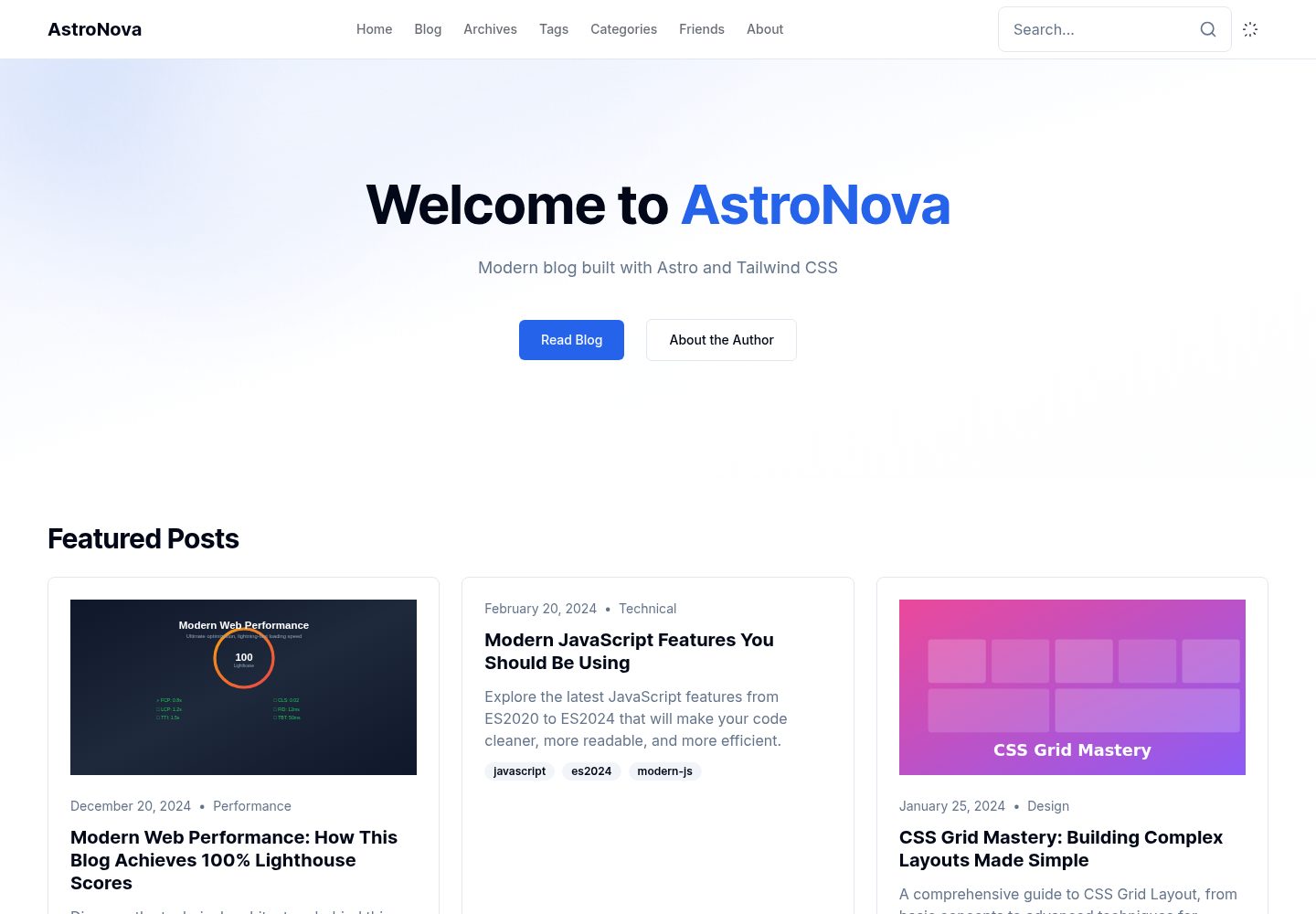 AstroNova 网站模板截图
