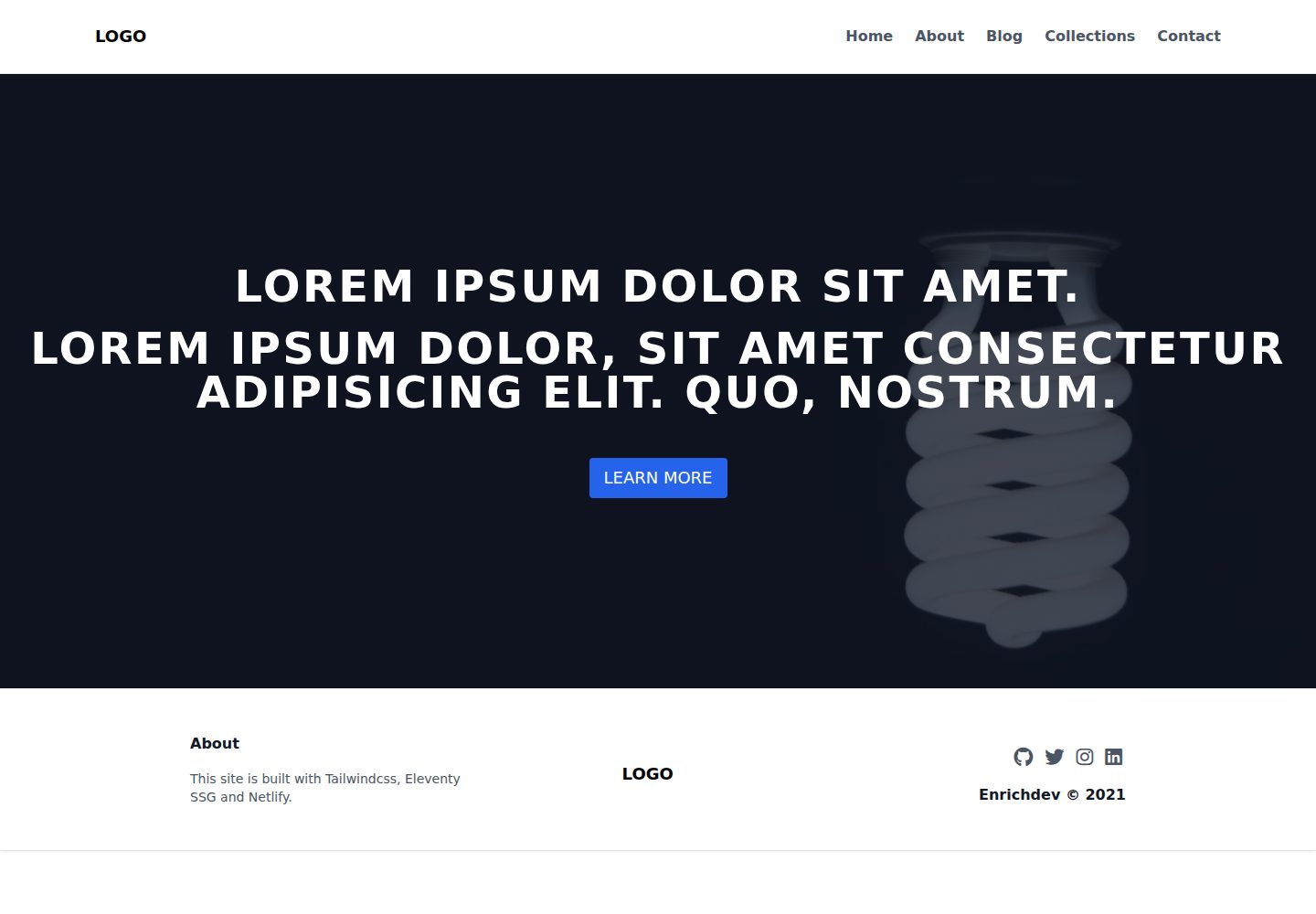 eleventy-starter-tailwindcss 网站模板截图