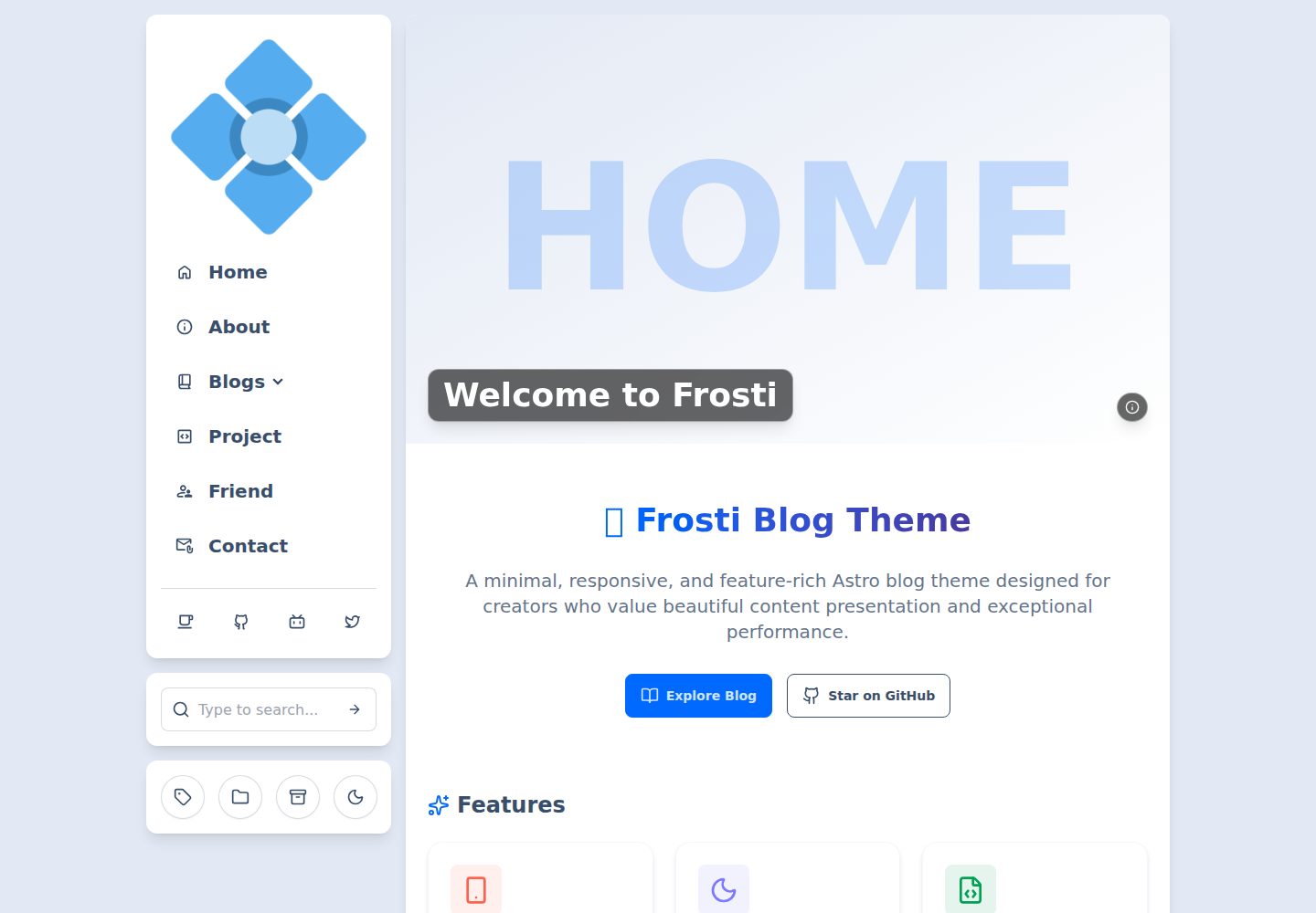 Frosti 网站模板截图