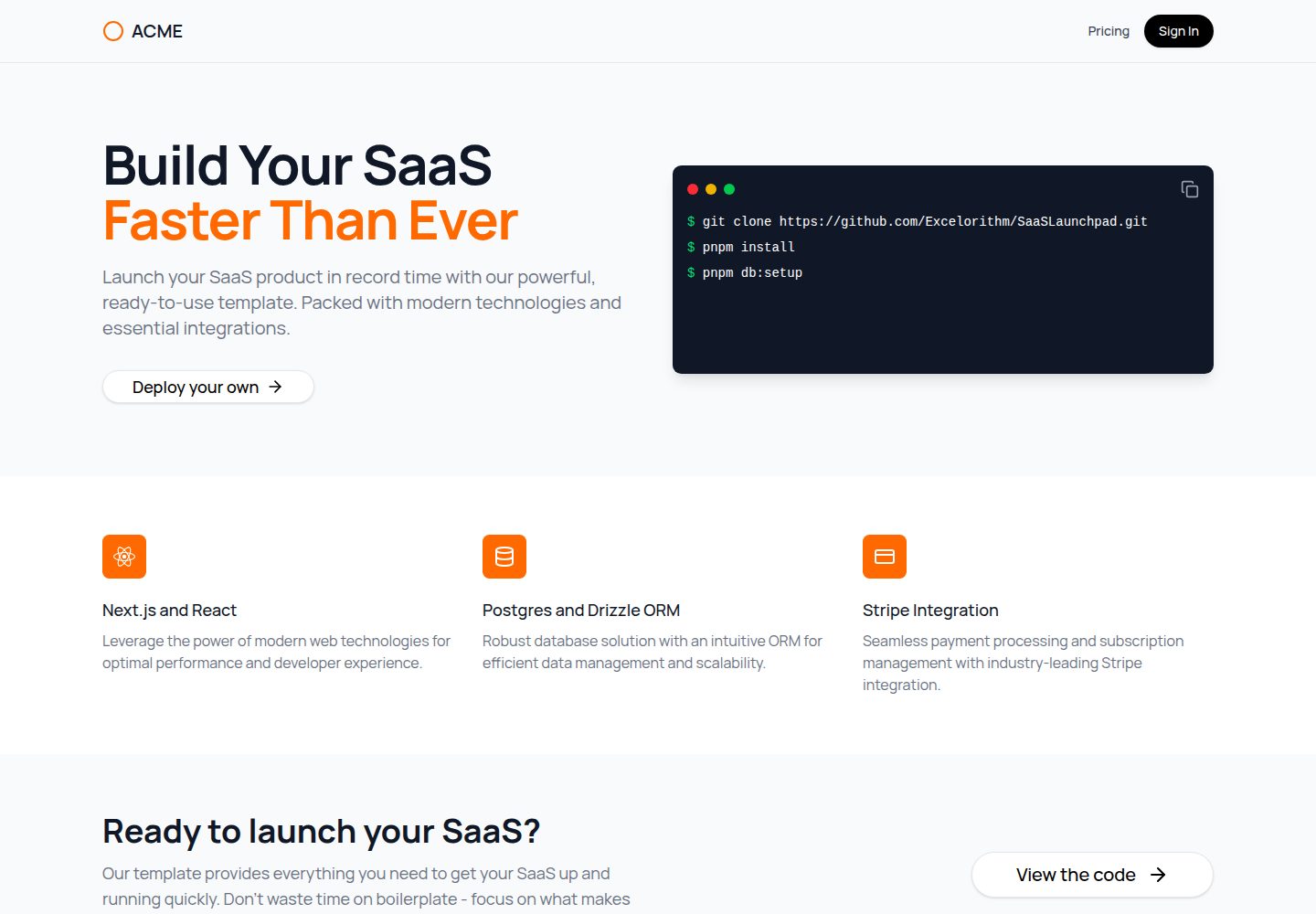 SaaSLaunchpad 网站模板截图