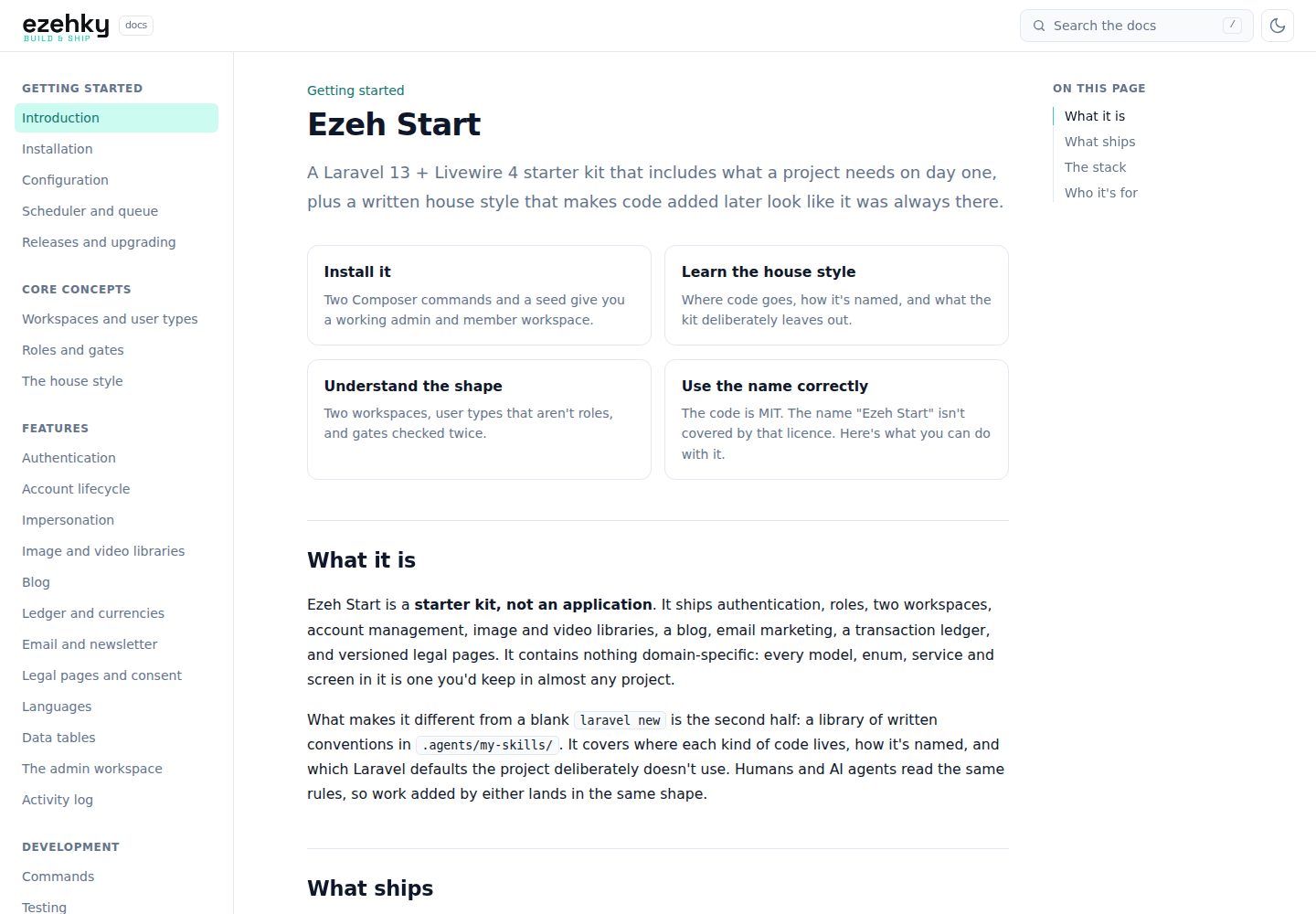 ezehstart 网站模板截图