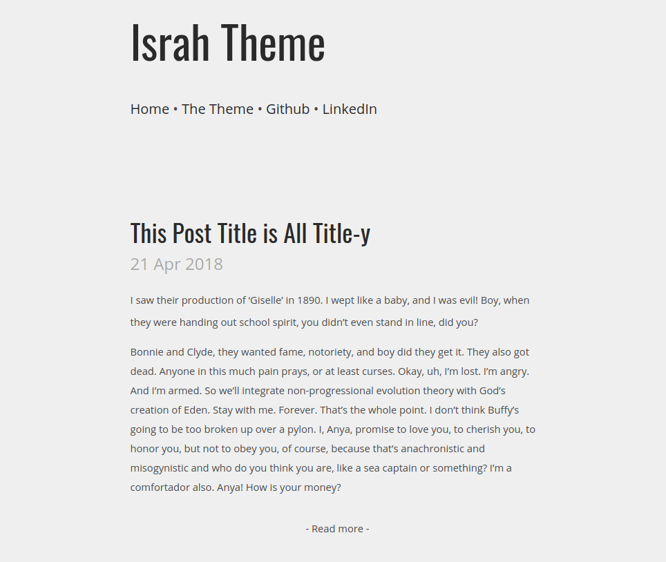 israh-jekyll-theme 网站模板截图