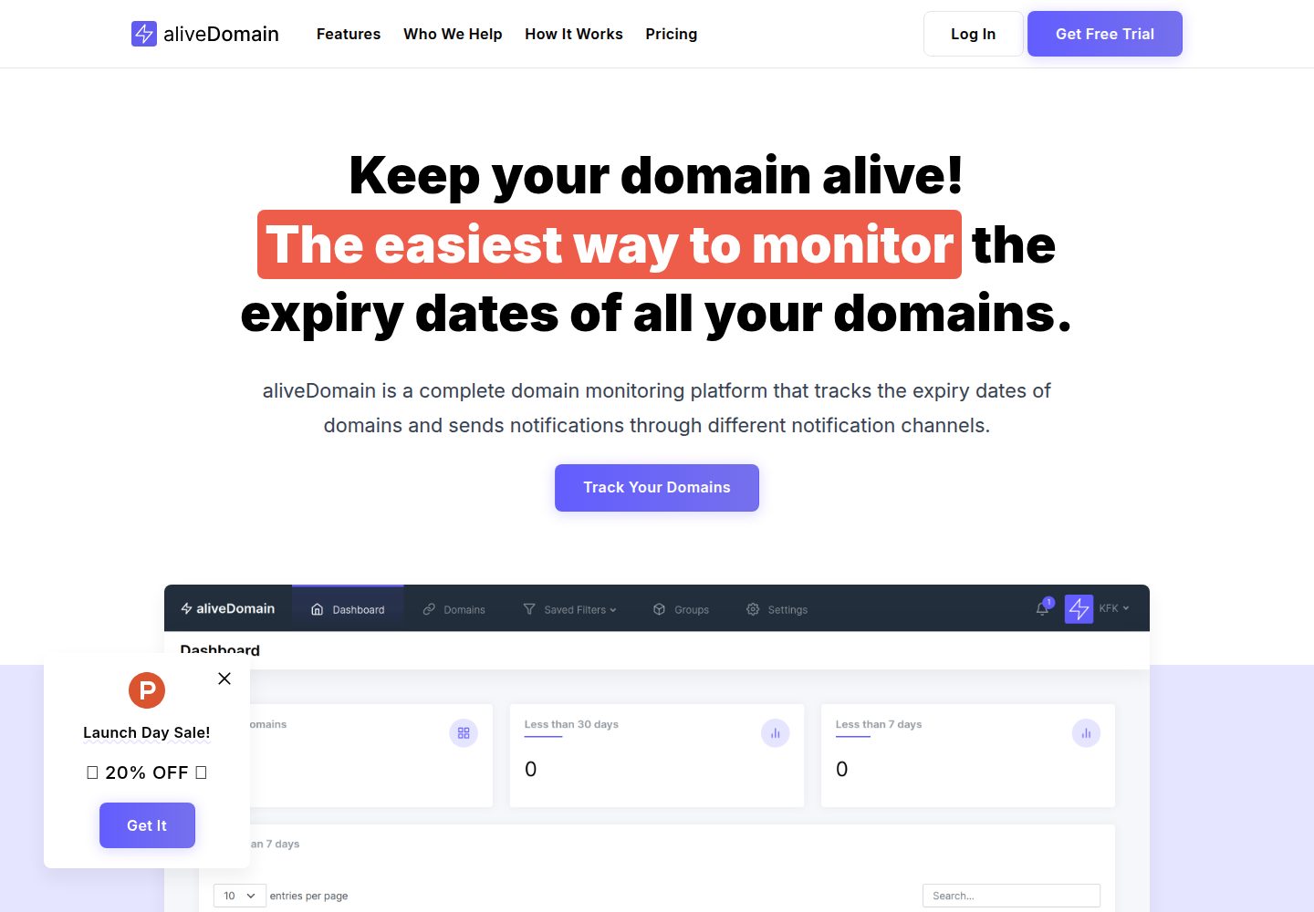 alivedomain-saas-landing-page-template 网站模板截图