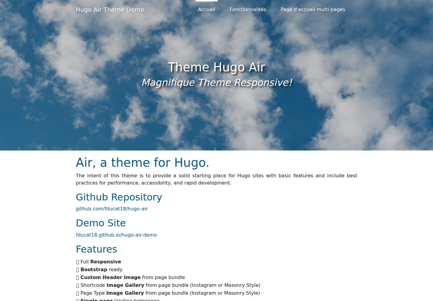 hugo-air 网站模板截图