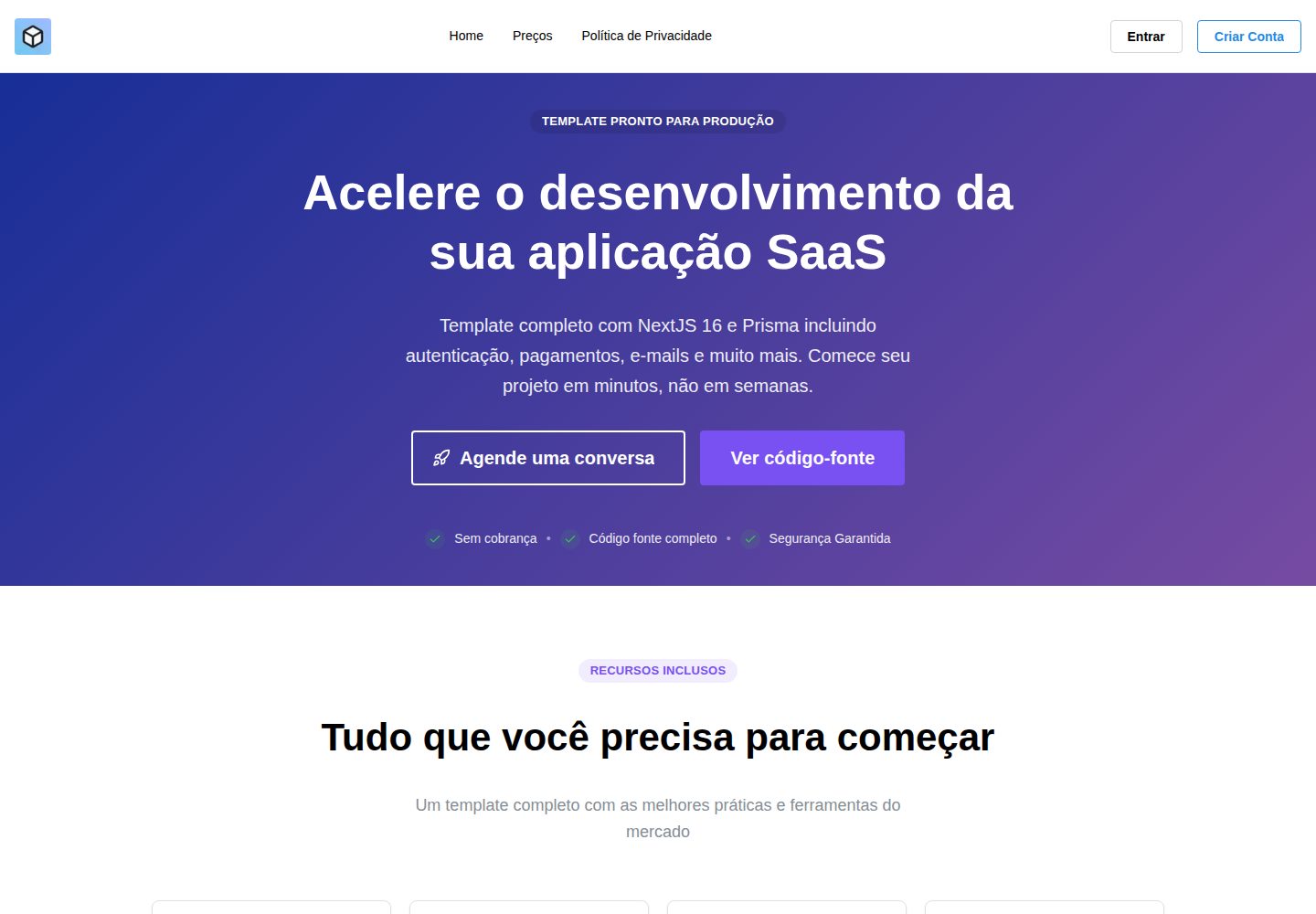nextjs-starter-template 网站模板截图