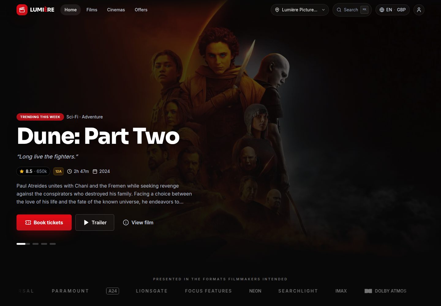 Lumi-re-react-cinema-template 网站模板截图