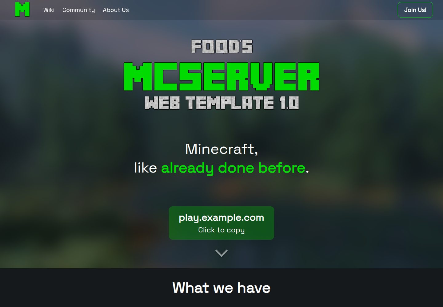 MCServer-Web-Template 网站模板截图