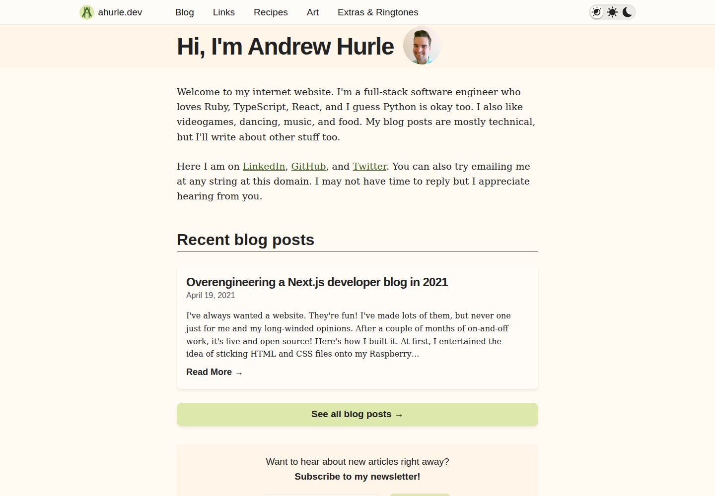 ahurle-dev 网站模板截图
