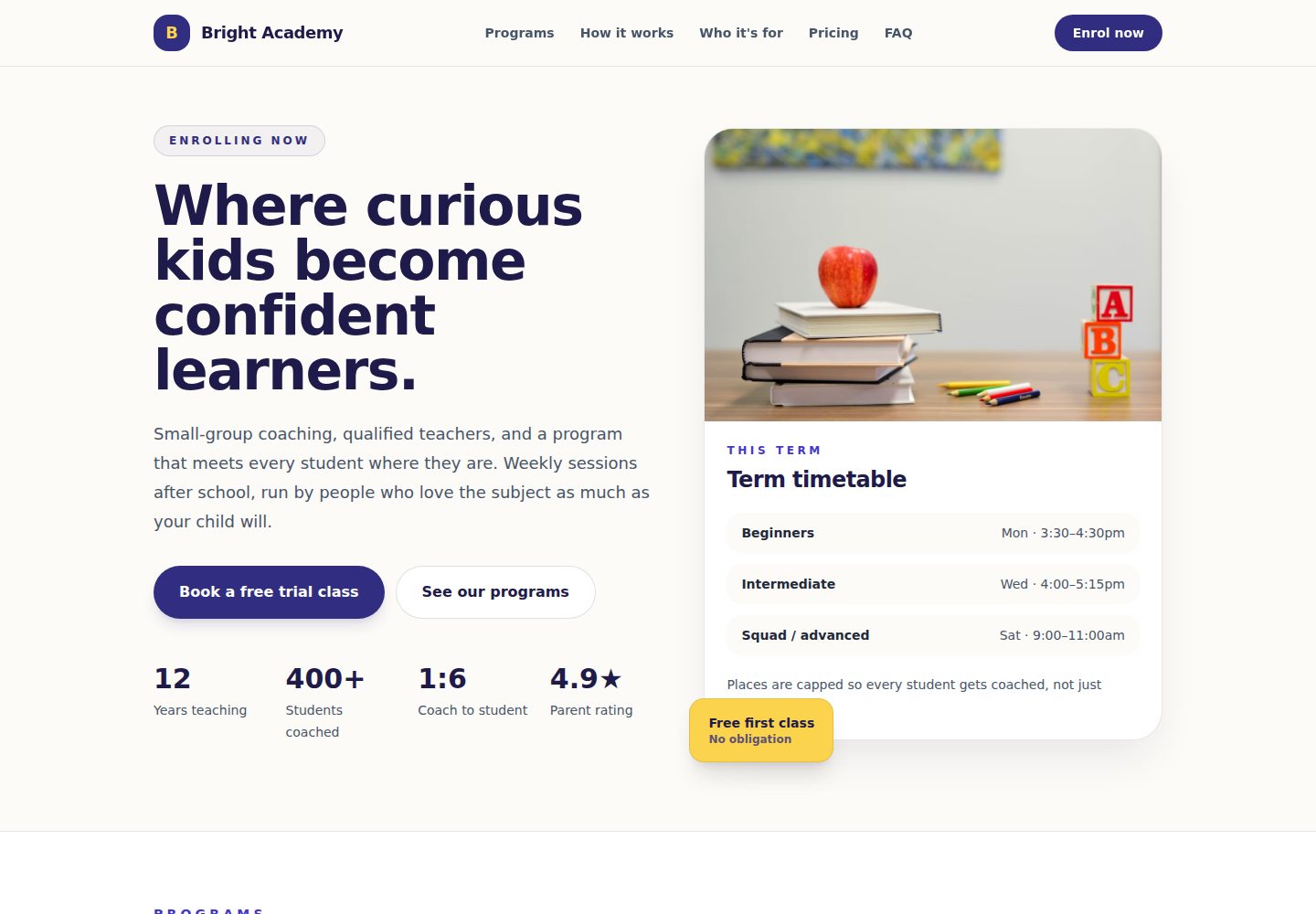 template-bright-academy 网站模板截图