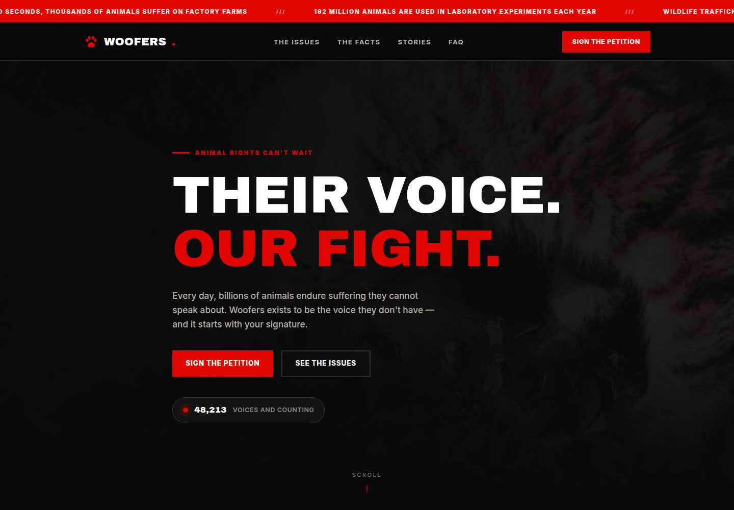 template-woofers-animal-rights 网站模板截图