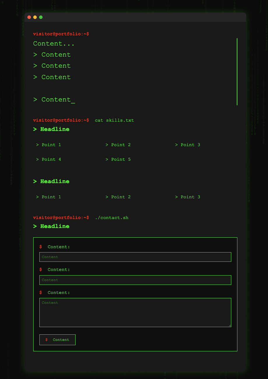 terminal-portfolio 网站模板截图