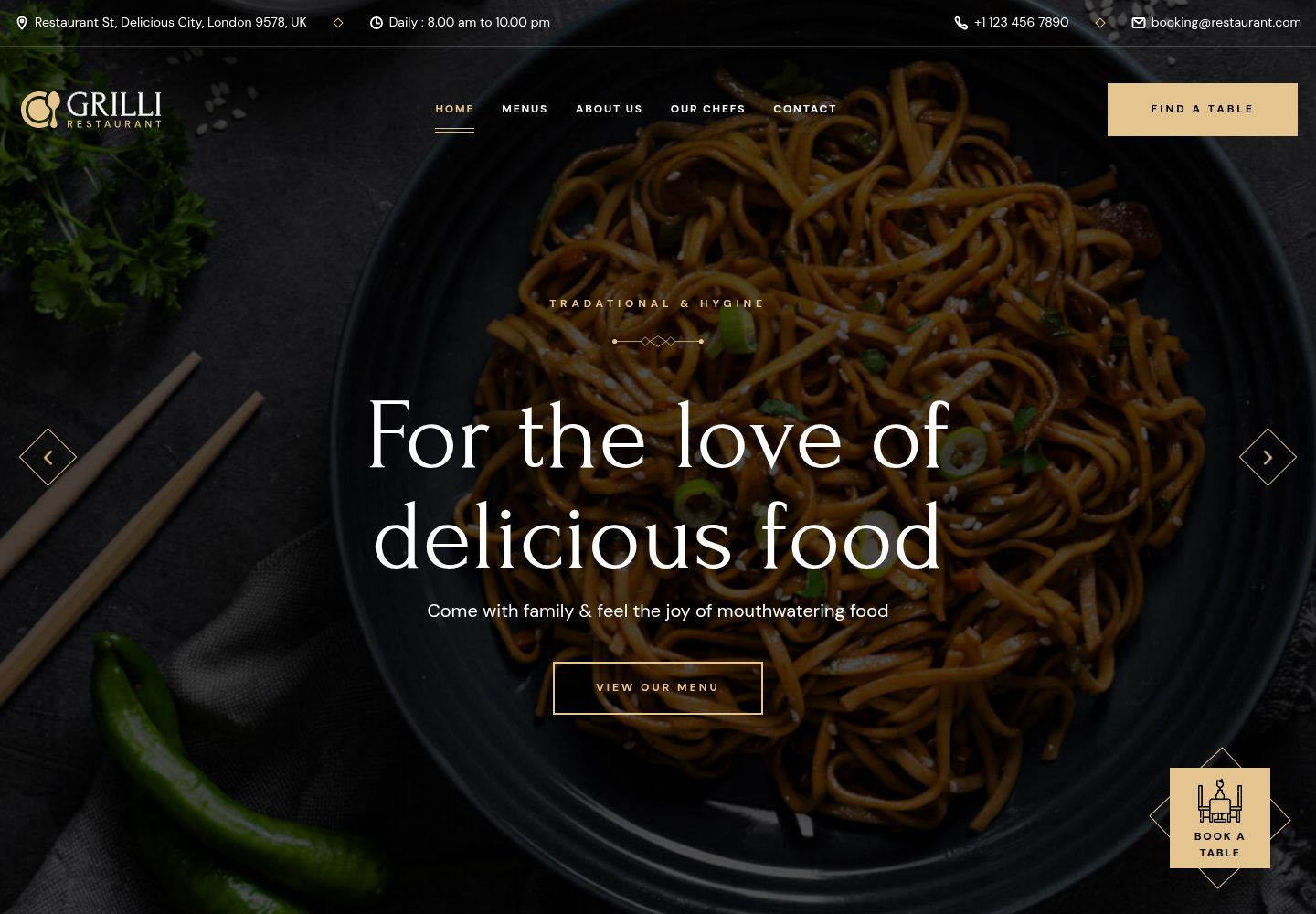 Digitify---Grilli-Restaurant-TEMPLATE · 桌面端首页