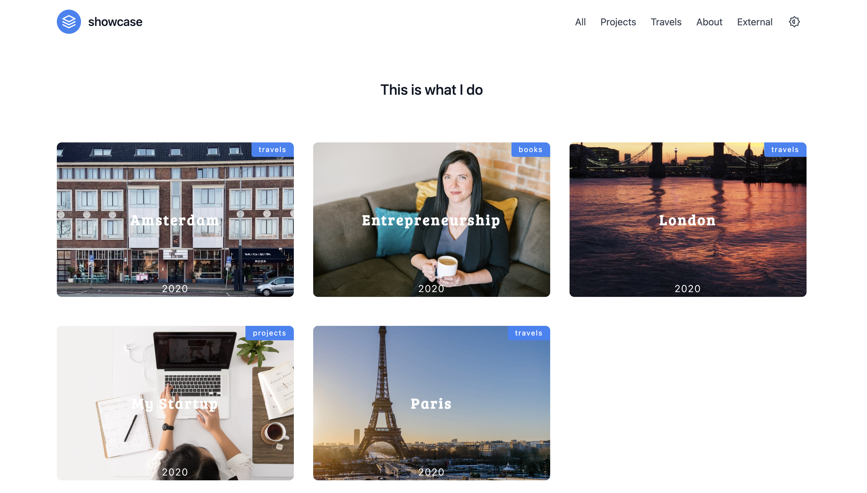 portfolio-showcase-hugo-theme 网站模板截图