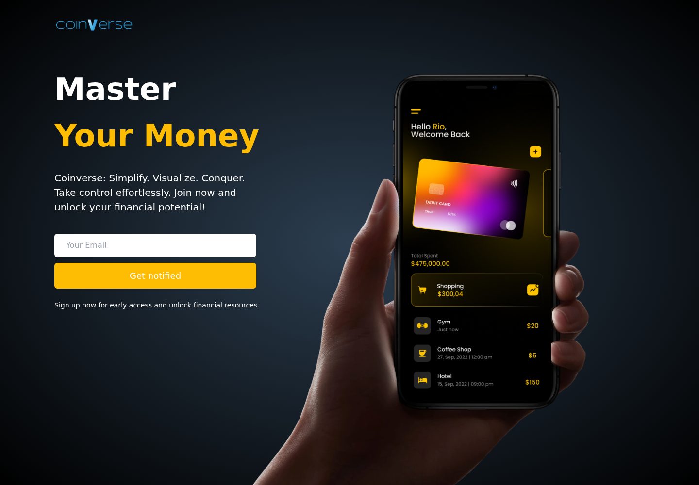 coinverse 网站模板截图
