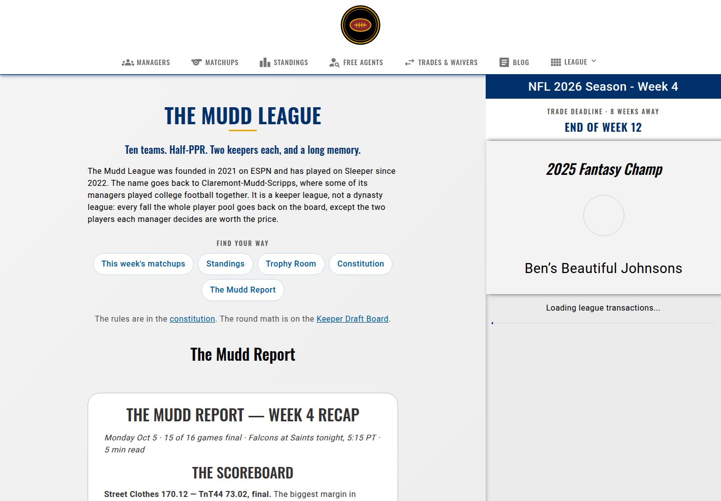 fantasy-football-website-with-history 网站模板截图