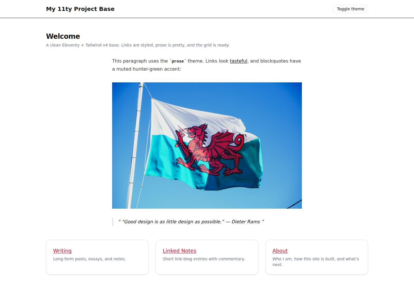 11ty-project-base · Desktop homepage