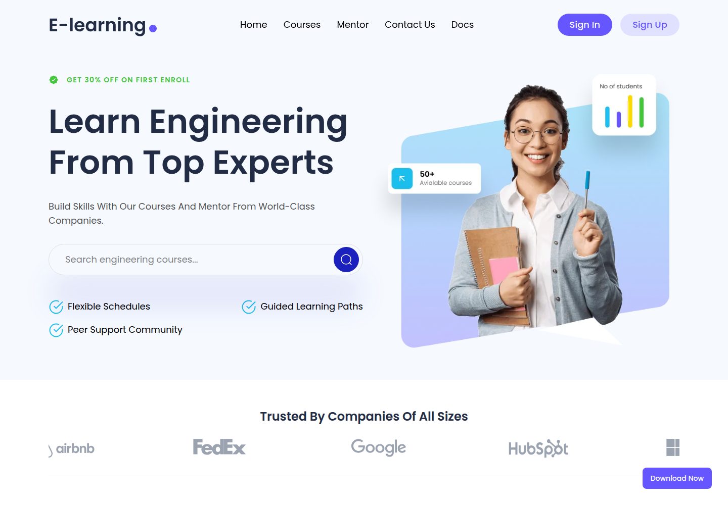 eLearning-tailwind-nextjs-free 网站模板截图