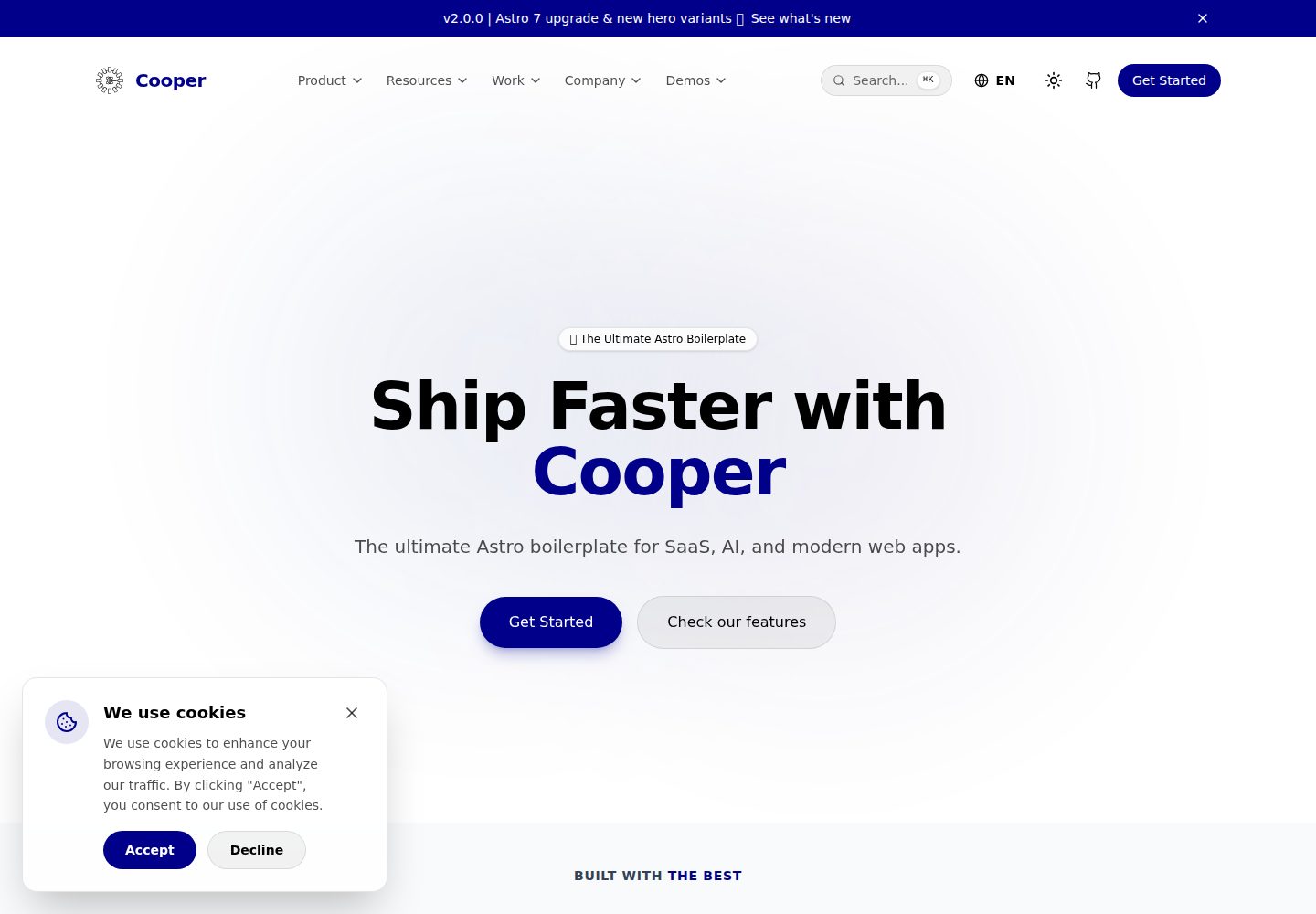 Cooper 网站模板截图
