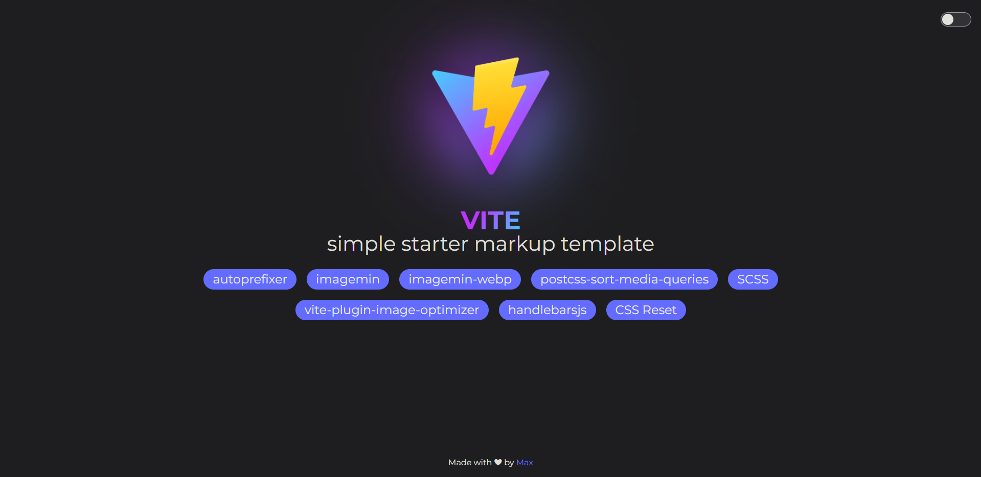 vite-starter-markup-template 网站模板截图